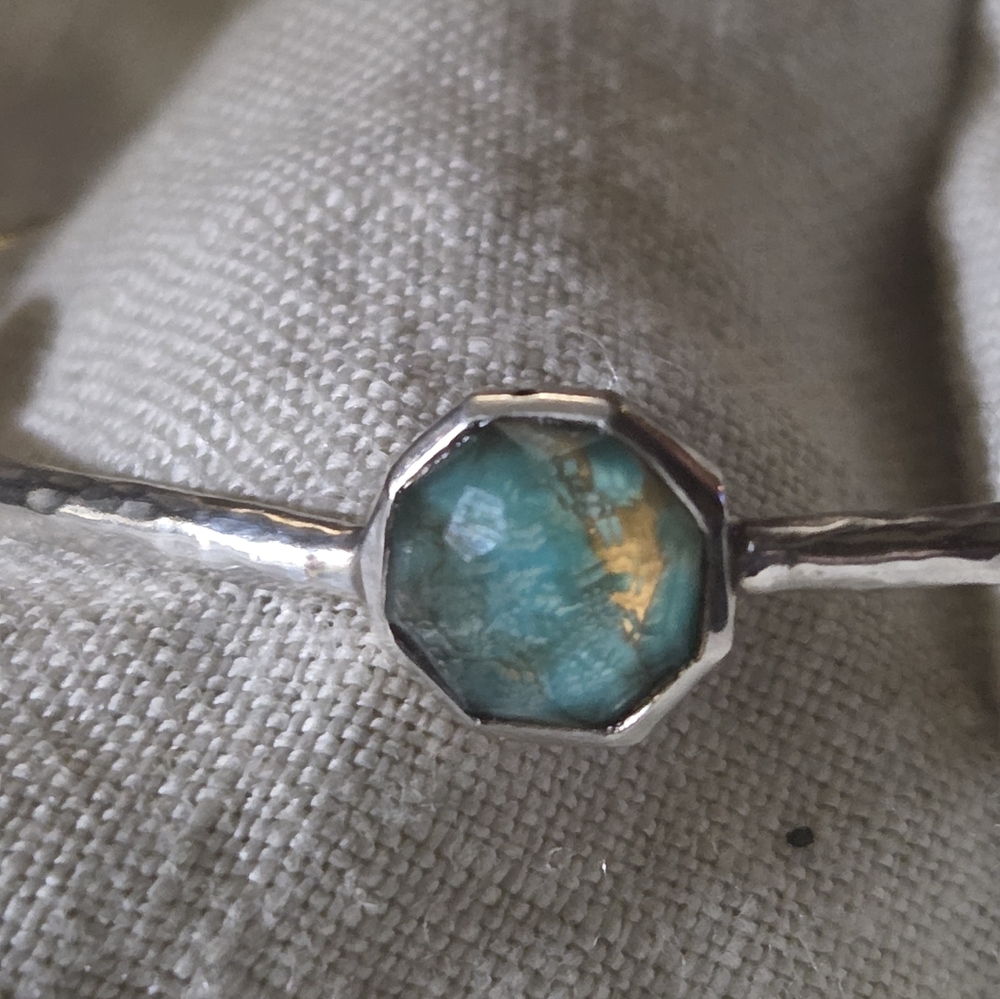 Ippolita Rock Candy 5 Station Bangle, Bronze Turquoise, MOP, Rock Crystal, in SS - Picture 5 of 13